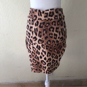 Capsule Leopard Animal Print Women’s Size M Brown/Black Tiered Pencil Mini Skirt